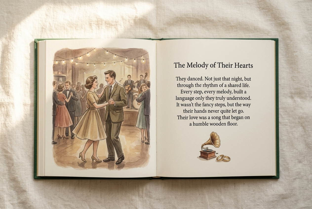 A page spread — their memories, illustrated